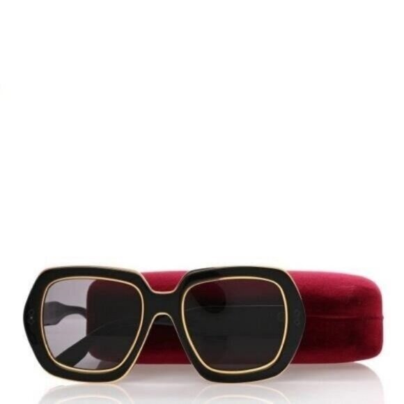 New Authentic GG1064s 002 GUCCI  Acetate Square Frame GG1064S Sunglasses Black - Picture 4 of 14